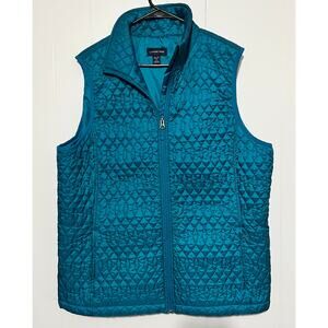 Lands’ End Women’s XL Tall FeatherFree Quilted Vest Teal - Like New, MSRP $69.95
